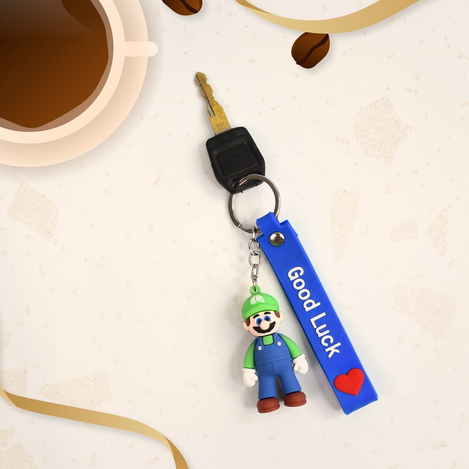 Cute Cartoon Silicone 3D Key Chain with Metal Hook & Strap (Pack of 1) Cute Cartoon Silicone 3D Key Chain with Metal Hook & Strap (Pack of 1)